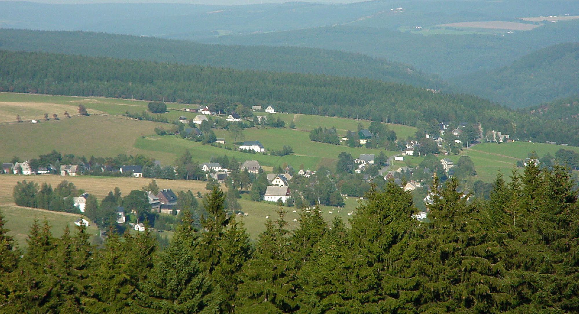Blick vom Lauschhübel auf Rübenau