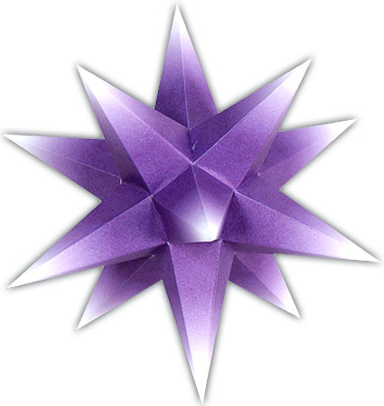 Marienberger Adventsstern - 1er Adventsstern violett/weiß